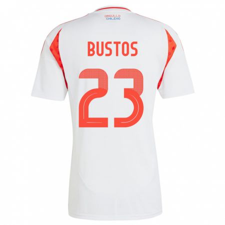 Kandiny Bambino Maglia Cile Ignacia Bustos #23 Bianco Kit Gara Away 24-26 Maglietta