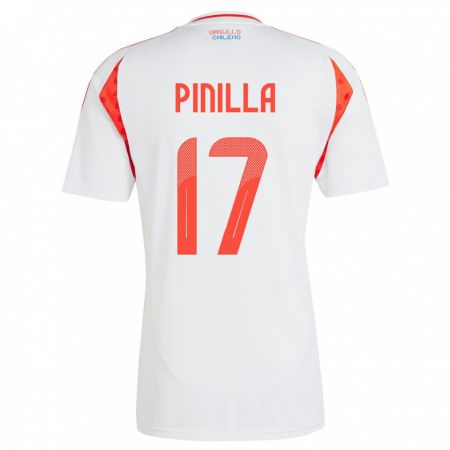 Kandiny Niño Camiseta Chile Fernanda Pinilla #17 Blanco 2ª Equipación 24-26 La Camisa