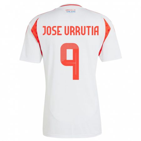 Kandiny Kinder Chile María José Urrutia #9 Weiß Auswärtstrikot Trikot 24-26 T-Shirt Österreich