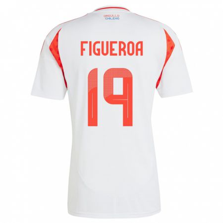 Kandiny Bambino Maglia Cile Catalina Figueroa #19 Bianco Kit Gara Away 24-26 Maglietta