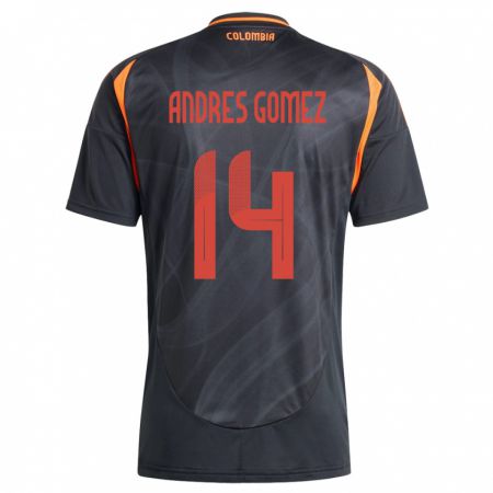 Kandiny Kinder Kolumbien Carlos Andrés Gómez #14 Schwarz Auswärtstrikot Trikot 24-26 T-Shirt Österreich