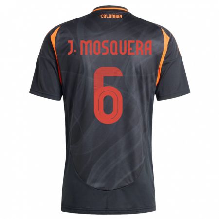 Kandiny Bambino Maglia Colombia Juan Mosquera #6 Nero Kit Gara Away 24-26 Maglietta