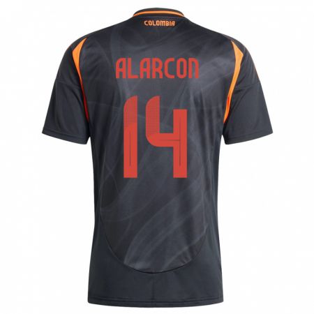 Kandiny Kinderen Colombia Andrés Alarcón #14 Zwart Uitshirt Uittenue 24-26 T-Shirt