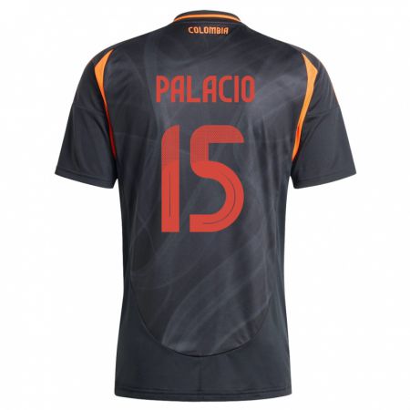 Kandiny Bambino Maglia Colombia Nelson Palacio #15 Nero Kit Gara Away 24-26 Maglietta