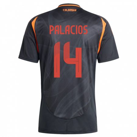 Kandiny Bambino Maglia Colombia Julián Palacios #14 Nero Kit Gara Away 24-26 Maglietta