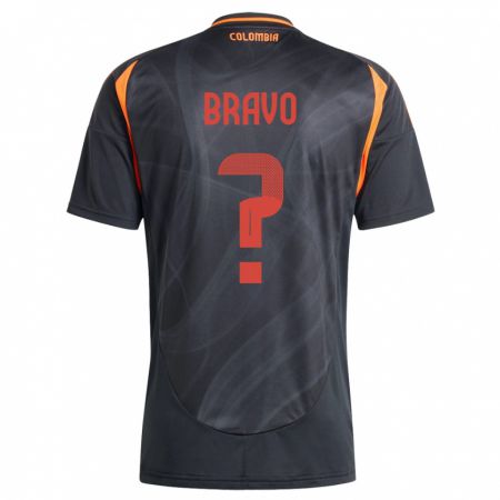 Kandiny Bambino Maglia Colombia Pedro Bravo #0 Nero Kit Gara Away 24-26 Maglietta