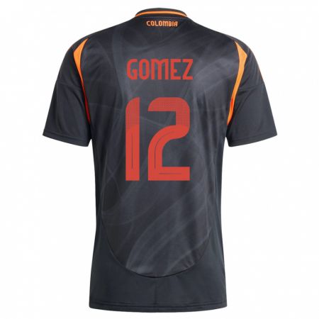 Kandiny Bambino Maglia Colombia Juan Gómez #12 Nero Kit Gara Away 24-26 Maglietta