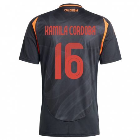 KandinyキッズコロンビアSara Kamila Córdoba#16黒アウェイシャツ24-26ジャージーユニフォーム