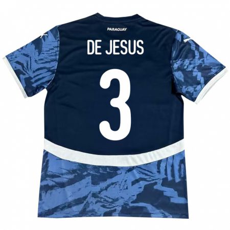 Kandiny Kinder Paraguay Ronaldo De Jesús #3 Blau Auswärtstrikot Trikot 24-26 T-Shirt Österreich