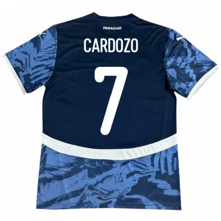 Kandiny Bambino Maglia Paraguay Fernando Cardozo #7 Blu Kit Gara Away 24-26 Maglietta