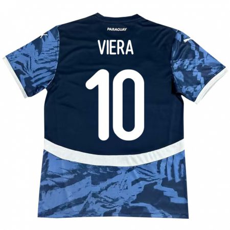 Kandiny Bambino Maglia Paraguay Wílder Viera #10 Blu Kit Gara Away 24-26 Maglietta