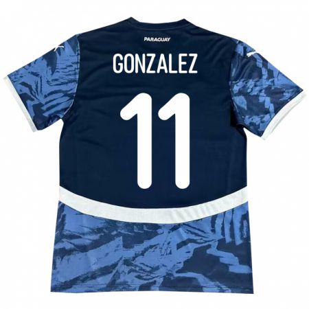 Kandiny Bambino Maglia Paraguay Enso González #11 Blu Kit Gara Away 24-26 Maglietta