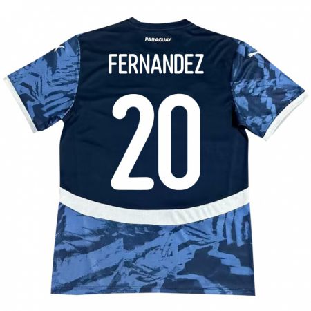 KandinyキッズパラグアイMarcelo Fernández#20青アウェイシャツ24-26ジャージーユニフォーム