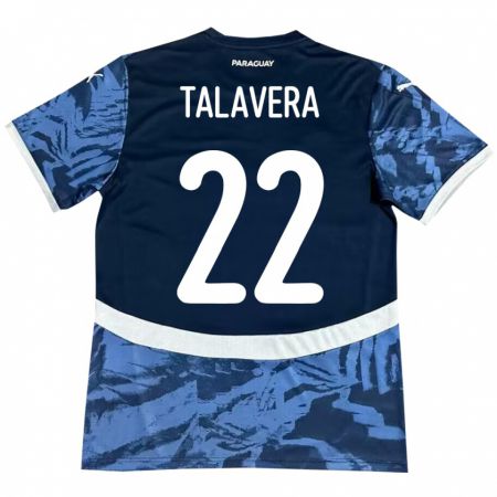 Kandiny Bambino Maglia Paraguay Javier Talavera #22 Blu Kit Gara Away 24-26 Maglietta