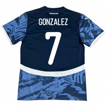 Kandiny Bambino Maglia Paraguay Diego González #7 Blu Kit Gara Away 24-26 Maglietta