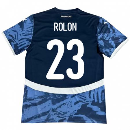 Kandiny Kinder Paraguay Luis Rolón #23 Blau Auswärtstrikot Trikot 24-26 T-Shirt Österreich