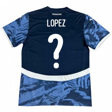 Kandiny Kinder Paraguay Rodrigo López #0 Blau Auswärtstrikot Trikot 24-26 T-Shirt Österreich