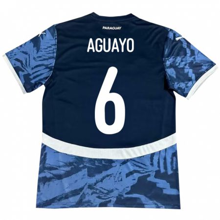 Kandiny Bambino Maglia Paraguay Ángel Aguayo #6 Blu Kit Gara Away 24-26 Maglietta