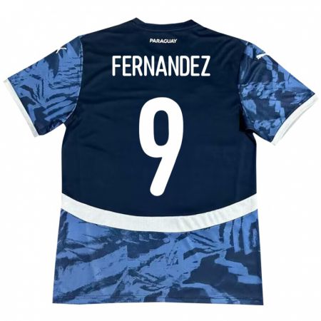 Kandiny Kinder Paraguay David Fernández #9 Blau Auswärtstrikot Trikot 24-26 T-Shirt Österreich