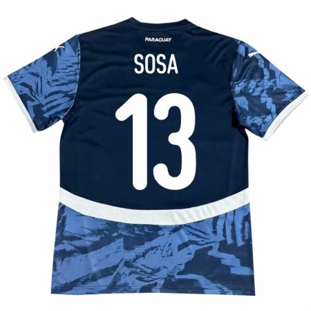 Kandiny Bambino Maglia Paraguay Alex Sosa #13 Blu Kit Gara Away 24-26 Maglietta