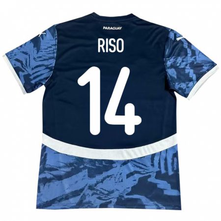 Kandiny Bambino Maglia Paraguay Tania Riso #14 Blu Kit Gara Away 24-26 Maglietta