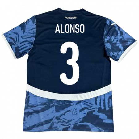 Kandiny Bambino Maglia Paraguay Lorena Alonso #3 Blu Kit Gara Away 24-26 Maglietta