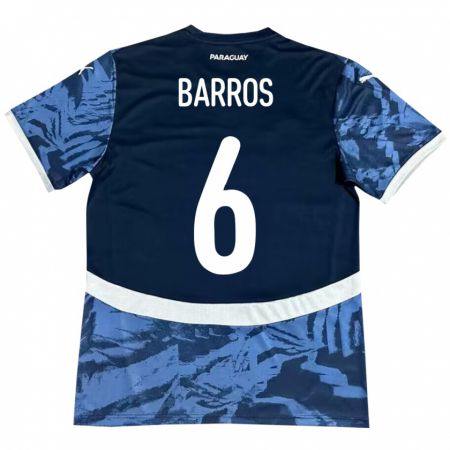 Kandiny Bambino Maglia Paraguay Natalia Barros #6 Blu Kit Gara Away 24-26 Maglietta