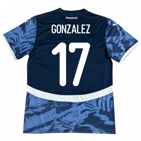 Kandiny Bambino Maglia Paraguay Lourdes González #17 Blu Kit Gara Away 24-26 Maglietta