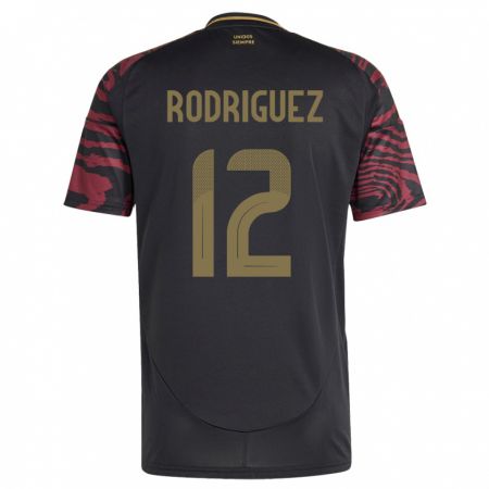 Kandiny Bambino Maglia Perù Jhefferson Rodríguez #12 Nero Kit Gara Away 24-26 Maglietta