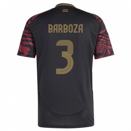 Kandiny Bambino Maglia Perù Matías Barboza #3 Nero Kit Gara Away 24-26 Maglietta