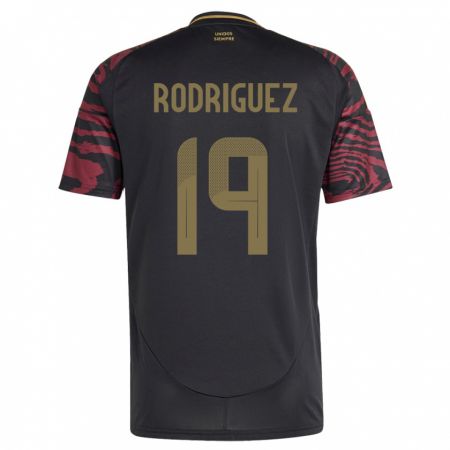 Kandiny Bambino Maglia Perù Mateo Rodríguez #19 Nero Kit Gara Away 24-26 Maglietta