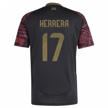 Kandiny Kinder Peru Fabiola Herrera #17 Schwarz Auswärtstrikot Trikot 24-26 T-Shirt Österreich