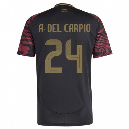 Kandiny Bambino Maglia Perù Annie Del Carpio #24 Nero Kit Gara Away 24-26 Maglietta