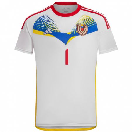 Kandiny Bambino Maglia Venezuela Yessica Velásquez #1 Bianco Kit Gara Away 24-26 Maglietta