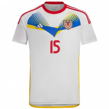 Kandiny Niño Camiseta Venezuela Bianneider Tamayo #15 Blanco 2ª Equipación 24-26 La Camisa México