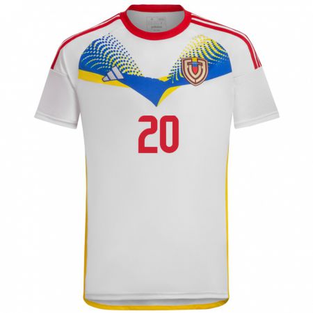 Kandiny Bambino Maglia Venezuela Dayana Rodríguez #20 Bianco Kit Gara Away 24-26 Maglietta