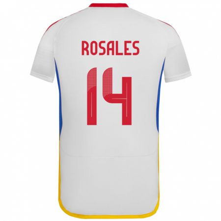 Kandiny Bambino Maglia Venezuela Roberto Rosales #14 Bianco Kit Gara Away 24-26 Maglietta