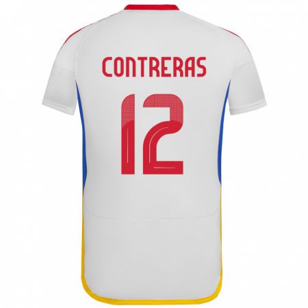 Kandiny Bambino Maglia Venezuela José Contreras #12 Bianco Kit Gara Away 24-26 Maglietta