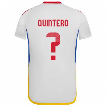 Kandiny Bambino Maglia Venezuela Teo Quintero #0 Bianco Kit Gara Away 24-26 Maglietta