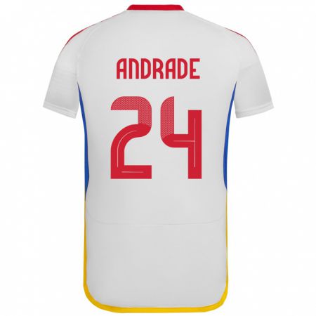 Kandiny Bambino Maglia Venezuela Kervin Andrade #24 Bianco Kit Gara Away 24-26 Maglietta