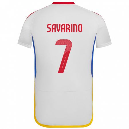 Kandiny Kinder Venezuela Jefferson Savarino #7 Weiß Auswärtstrikot Trikot 24-26 T-Shirt Österreich