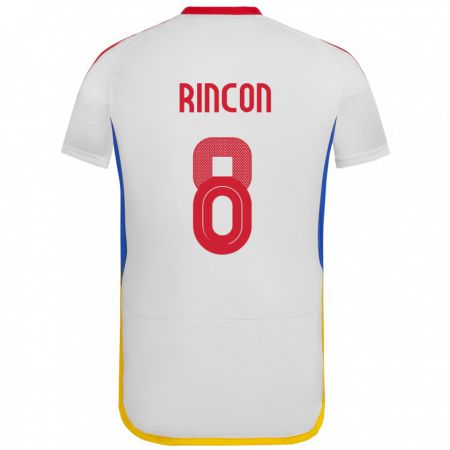 Kandiny Bambino Maglia Venezuela Tomás Rincón #8 Bianco Kit Gara Away 24-26 Maglietta