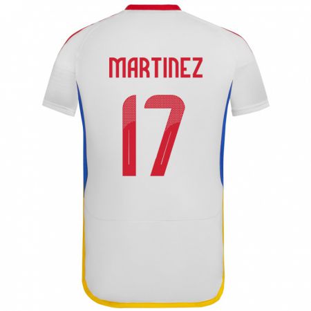 Kandiny Bambino Maglia Venezuela David Martínez #17 Bianco Kit Gara Away 24-26 Maglietta