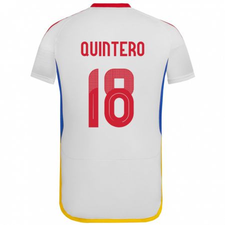 Kandiny Bambino Maglia Venezuela Jesús Quintero #18 Bianco Kit Gara Away 24-26 Maglietta