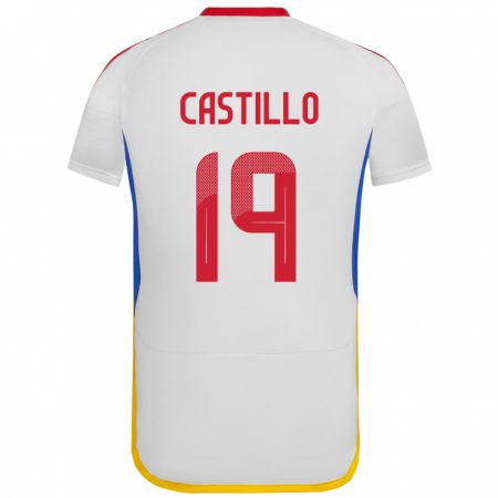 Kandiny Bambino Maglia Venezuela Bryan Castillo #19 Bianco Kit Gara Away 24-26 Maglietta