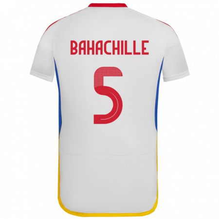 Kandiny Bambino Maglia Venezuela Abraham Bahachille #5 Bianco Kit Gara Away 24-26 Maglietta