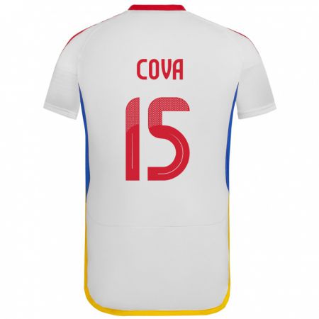 Kandiny Bambino Maglia Venezuela Adrián Cova #15 Bianco Kit Gara Away 24-26 Maglietta