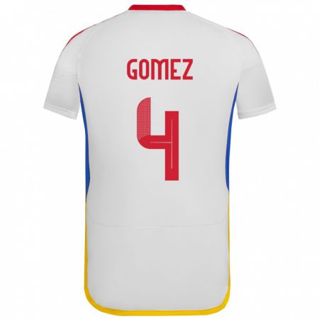 Kandiny Bambino Maglia Venezuela Santiago Gómez #4 Bianco Kit Gara Away 24-26 Maglietta