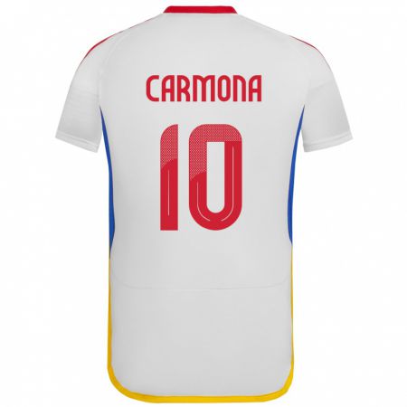 Kandiny Niño Camiseta Venezuela Wikelman Carmona #10 Blanco 2ª Equipación 24-26 La Camisa México