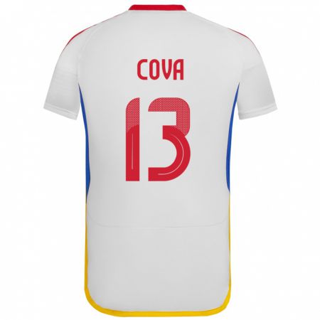 Kandiny Bambino Maglia Venezuela Alejandro Cova #13 Bianco Kit Gara Away 24-26 Maglietta